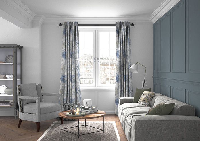 Woodland, Saxon Blue - Made to Measure Curtains - Image 5